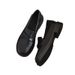 Black British-style Women's Leather Shoes, 2026 Spring-summer New Model, Leather, Soft Sole, Slip-on Loafers For Office_vogvips.com