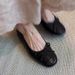 Cowhide Version Retro Shallow Mouth Shoes For Women, Flat Bottomed Versatile Bowknot Evening Shoes, Super Soft Egg Roll Ballet Shoes_vogvips.com