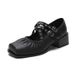 Genuine Leather Punk Style 2025 Spring New Cross Strap Ballet Women's Thick Toe, Mary Jane Single Shoes, High Heels_vogvips.com
