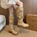 Wasteland Style Tassel Knight For Women 2025 Autumn Winter New Thick Heel Over-the-Knee Long Fashion Boots_vogvips.com