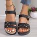 Large 2025 Summer New Style Slope Heel Women, Flower Flat For Outer Wear, Thick Bottom Sandals_vogvips.com