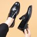 Suitable For All Seasons 2024 New Men's Leather Business Formal Casual Crocodile Pattern British Korean Style Pointed Toe Large Size Shoes_vogvips.com