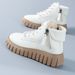 High-top For Women 2024 Spring And Autumn New Korean Style Versatile Leather Soft Sole Non-slip Martin Boots_vogvips.com