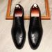 Euro Step Formal Business Leather For Men Brogue Flower Hidden Heel Wedding Groom British Style Casual Men's Oxford Shoes_vogvips.com
