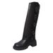 2025 Korean Style Autumn Winter Round Toe Chunky Fashion Women's Versatile Heel High Tube Over-the-Knee Martin Boots_vogvips.com