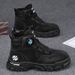 European Warm Series Autumn Winter New Leather Warm High-top Martin With Rotating Buckle Slip-on Outdoor Sports Yellow Men's Boots_vogvips.com