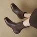 Soft Leather Low&Short Boots, Sports Soled Soft Soled Elastic Socks Women's Boots, Autumn And Winter 2025 New, Flat Bottomed Small Leather Boots_vogvips.com