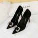 516-K69 European And American Fashion Party Women's Shoes, Stiletto Heel, Suede, Shallow Mouth, Pointed Toe, Rhinestone_vogvips.com