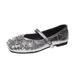 French Fashion Mary Jane Shoes Autumn Pearl Rhinestone Flat-soled Grandma Shoes Light Mouth Versatile Women's Single Shoes_vogvips.com