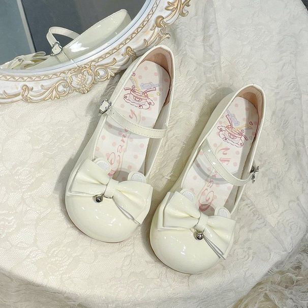 Lolita Low Heel Single Shoes Women's Bow Student JK Uniform Small Leather Shoes_vogvips.com