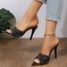 Sequin Pointed High Heel Open Toe Mules For Women Sexy Stiletto Fashion Sandals_vogvips.com