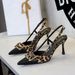 Women's Shoes Banquet Satin Leopard Print Belt Buckle Pointed Toe High Heels With Open Back And Strappy Stiletto Heels For Women_vogvips.com