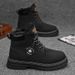 Men's Winter Snow Boots With Fleece Lining, Thick Sole & Height Increase, Waterproof PU Leather, Casual Slip-Resistant Shoes For Outdoor & Daily Wear_vogvips.com