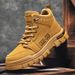 European Warm Series Autumn Winter New Fashion Versatile High-top Leather Motorcycle Yellow Martin Outdoor Sports Travel Height-increasing_vogvips.com