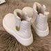 Martin women, white warm soled snow boots women in winter 2024, new style for outerwear with plush and thick anti slip_vogvips.com