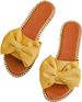 Women's Bow Knot Slides Open Toe Flat Sandals Summer Slip On Slippers Casual Leather PU Rubber Sole Comfortable Beach Wear_vogvips.com