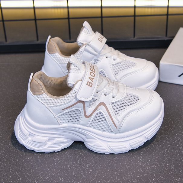 Boys' Sneakers 2026 Spring/Summer Mesh Breathable Lightweight Children's White Girls' Versatile Running Shoes_vogvips.com