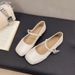 French Square Head Mary Jane Shoes Women's Retro Square Head One-word Buckle Single Shoes British Style Single Shoes Women_vogvips.com