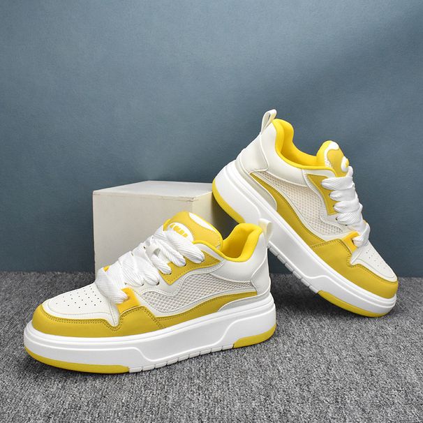 Thick Soled Korean Version 2025 Spring Leather New Board White Breathable, Trendy, Low Cut Casual Men's Shoes, Versatile_vogvips.com