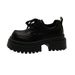 Height-increasing Small Leather Shoes Women's Muffin Shoes Platform-soled Velvet Loafers_vogvips.com