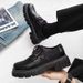 European Warm Series Autumn Winter New Black Round Toe Height Increasing Student Lace-up Small Leather Korean Style Youth Casual Men's Shoes_vogvips.com