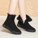 Winter Comfortable Soft Leather Fur Integrated Snow Boots, Thick Soled Short Boots, Mid Heeled Wool Cotton Boots, Women's Snow Boots_vogvips.com