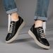 Men's Shoes Board Shoes Breathable Men's Casual Shoes Cowhide Hollow Flat Heel Men Splicing Shallow Mouth Men_vogvips.com