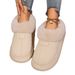 Labeled Women's Winter Warm Fleece-Lined Non-Slip EVA Thick-Soled Outdoor Wear Closed-Back Cotton Slippers Home Shoes_vogvips.com