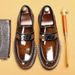 Euro Step 【VIP Exclusive】Business Casual Loafers Men Genuine Horsebit British Style Slip-On Leather Shoes_vogvips.com