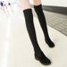 2025 Autumn Winter New Women's Knitted Wool High Tube Flat Over-the-Knee Elastic Martin Boots Versatile Trendy Wholesale_vogvips.com