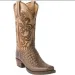 Men Vintage Embroidery Western Cowboy Croc Print Pointed Toe Mid Calf Retro Leather Riding Boots_vogvips.com