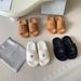 SM Cross-Strap Open-Toe Thick-Soled Furry Slippers For Women 2025 Autumn/Winter New Vintage Fashionable Outdoor Slide_vogvips.com