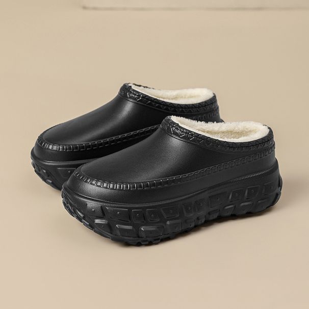 Fleece-Lined Couple Style Outdoor Thick-Soled Height-Increasing Warm Cotton Slippers Non-Slip Waterproof Windproof_vogvips.com