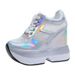 Jiajia 2024 Spring Autumn Winter Korean Style High Heel 12CM Internal Height Increase Women's Thick Sole Platform Lace-up_vogvips.com