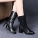 2025 New Autumn Winter High Women Mid-Calf Chunky Pointed Toe Short Mid Heel Soft Leather Shoes Martin Boots Men_vogvips.com