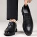Black Round Toe Slip-Resistant Dress Shoes For Men Wide Fit Comfortable Business Footwear_vogvips.com