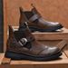 European Warm Series Men's Leather Top Layer Cowhide Mid-Cut British Style Motorcycle Work Height Increasing High Tube Martin Boots_vogvips.com