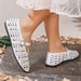 Large Mesh And Fashionable Flat Sandals Women's Summer New TEUM Breathable Casual Single Shoes For Women_vogvips.com