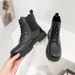 Martin Children Winter New Versatile Slimming Leather Surface Waterproof Thick Sole With Plush Warm Cotton Boots_vogvips.com