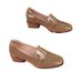 Mid Heeled Women's Shoes Spring And Autumn New Fashion Square Toe Shiny Surface, One Foot Kick Middle-aged Thick Heel_vogvips.com
