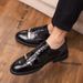 Euro Step 2019 Spring Men's British Style Fashion Korean Version Low-top Lace-up Brogue Casual Leather Shoes Large Size_vogvips.com