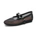 Round Head Fish Mesh Hollowed Out Ballet Flat For Women's Spring And Summer New Line With Buckle Mary Jane Single Shoes_vogvips.com