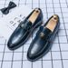 New Low-Top British Casual Leather Cross-Border Large Size 48 European And American Metal Buckle Slip-On Men's Shoes_vogvips.com