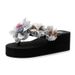 European American Cross-Border New Floral Flip-Flops For Women, High Heel, Soft Sole, Non-Slip, Fashionable And Elegant_vogvips.com