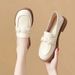 White Loafers For Women Thick Sole New Autumn British Style Small Leather Flat Single Plus Size S Shoes_vogvips.com