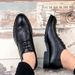 Euro Step Korean Brogue Pointed Toe Leather British Style Height Increasing Business Formal Platform Thick Sole Hairstylist Men's_vogvips.com