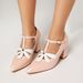 2026 Spring Autumn Women's Fashion High Heels Pointed Toe Floral T-Strap Pump, Comfortable Large Size 34-43 Office Shoes_vogvips.com