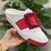 Rhodes New Fashion Sports Shoes Genuine Leather Loafers Diamond Buckle Flat White Shoes Half Slip Fashion Women's Shoes_vogvips.com