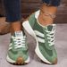 Plus Size Women's Chunky Sneakers With Breathable PU Upper Comfortable Low-Top Lace-Up Casual Shoes For Everyday Wear_vogvips.com
