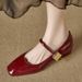 Mary Temperament Small Fragrant Wind Small Leather Shoes Women Shallow Mouth Evening Wind Fashion Lightweight Single Shoes Women_vogvips.com